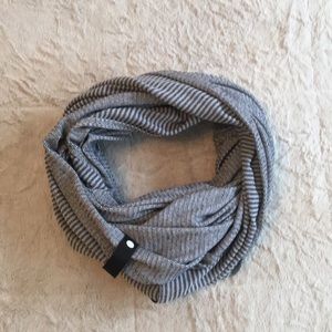 Grey Striped vinyasa scarf